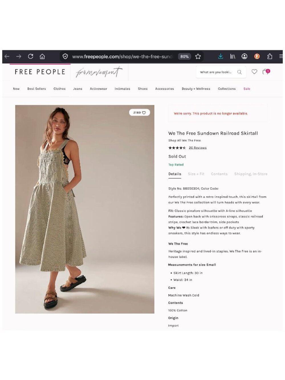NWOT Free People Sundown Railroad Skirtall Sz S - Picture 12 of 15